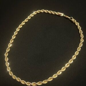 14K Solid Plated 18 Inch Rope Chain